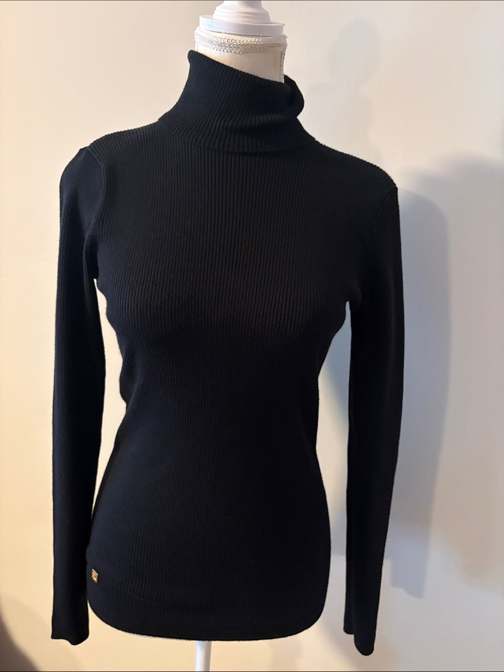 NWOT Ralph Lauren Black Ribbed Turtleneck Long Sleeve Sweater. Size Medium
